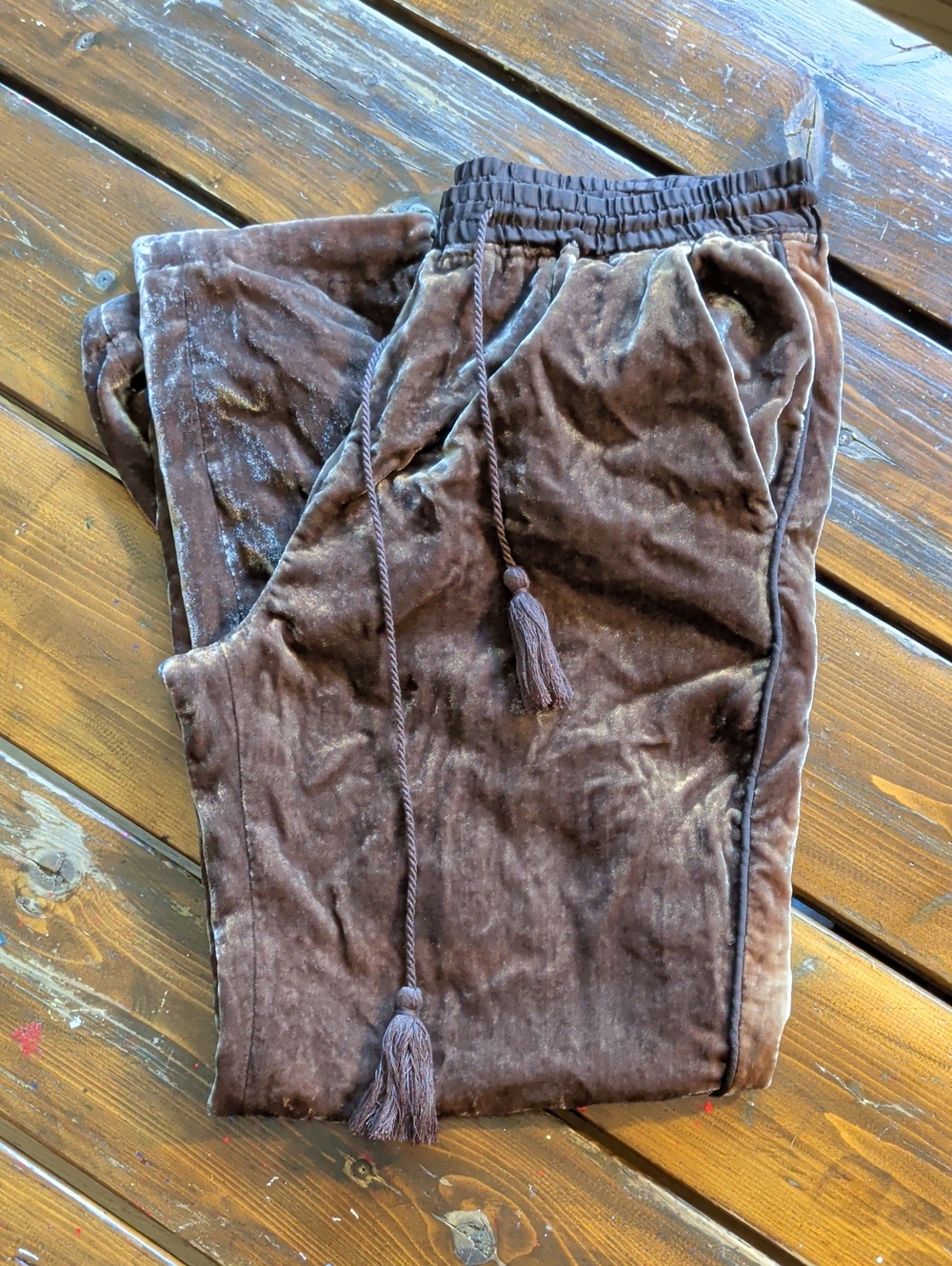 elevenses Brown Velvet Drawstring Joggers